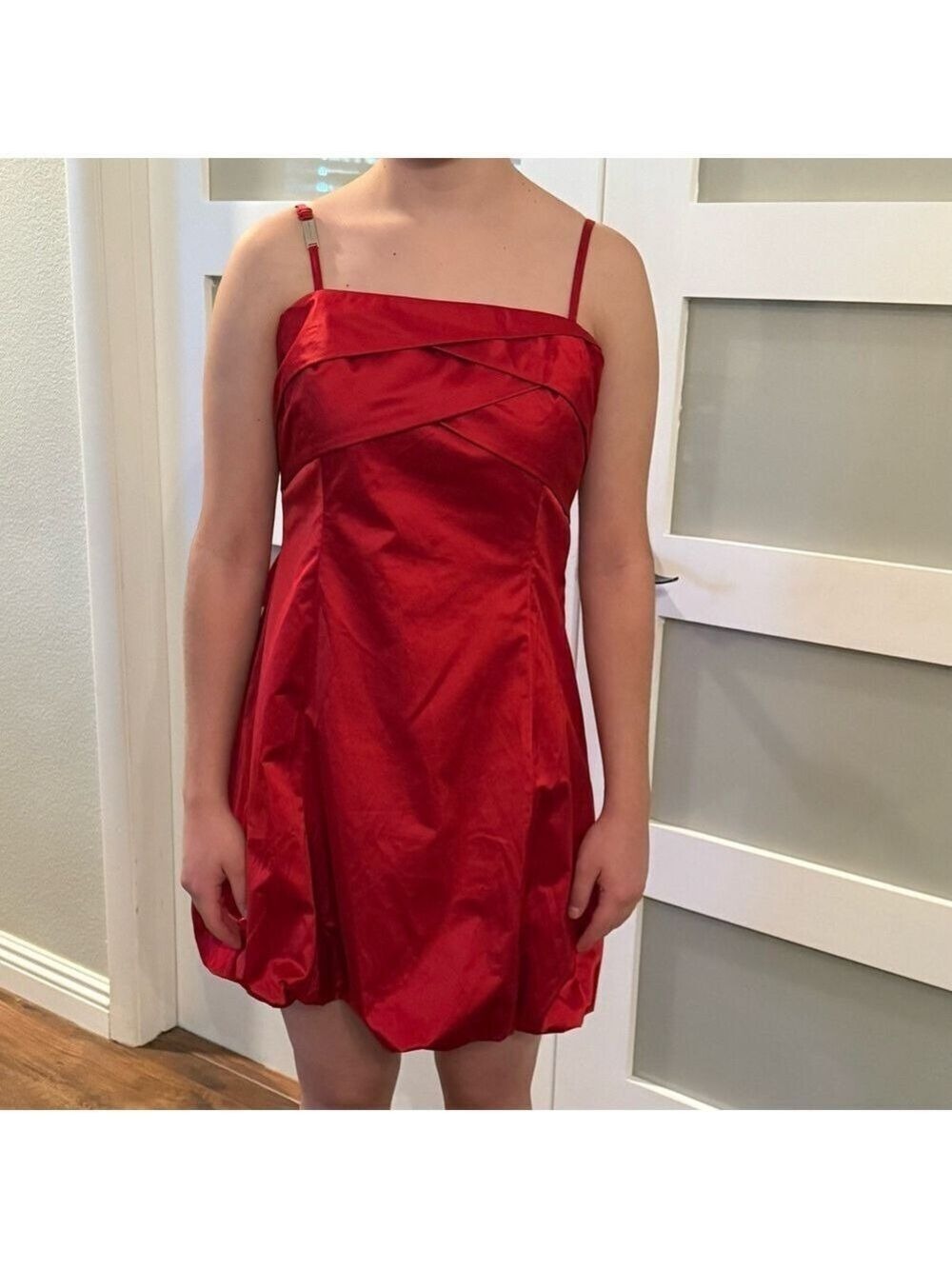 KAREN MILLEN England Red Mini Spaghetti Strap Dress. Size 8